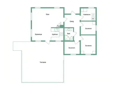 a floor plan of a house at Panoramic Cabin With Fjord Views In Valldal in Valldal