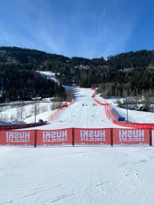 a race track on a ski slope in the snow at Lovely, New Apartment At Kvitfjell With Ski-In Out in Fåvang