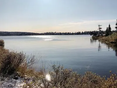 a view of a large body of water at Modern Family Cabin At Sjusjøen in Sjusjøen