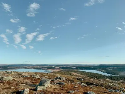 a view from the top of a mountain with a lake at Cosy Apartment With Ski Inout In Hafjell in Øyer