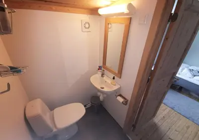 a small bathroom with a toilet and a sink at Hemsedal - 7 bedrooms - WI-FI in Hemsedal
