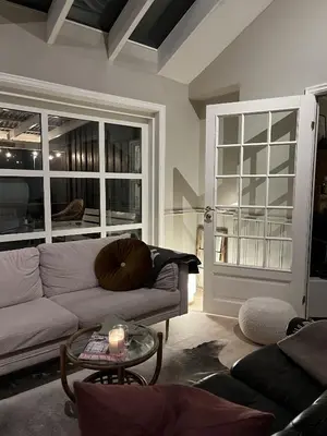 a living room with a couch and a table at Large single-family home on Dalgård with walking distance to VM2025 in Trondheim