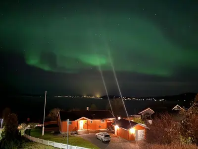 an image of the northern lights in the sky at Appartment with garden in Malvik