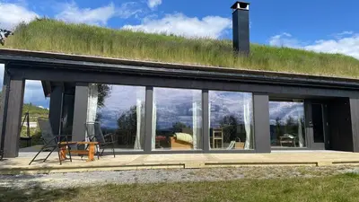 an image of a house with a grass roof at Rabbelia by Norgesbooking - cabin in great hiking and skiing area in Ål