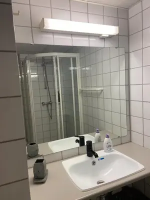 a bathroom with a sink and a mirror at Actif 318 apartment - close to ski slopes in Ål in Ål