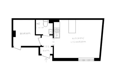 a floor plan of a house at Bergens Nr1 smau I Enkel innsjekk I Sjøutsikt in Bergen
