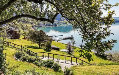 a view of a body of water with a dock at 3 Bedroom Lovely Home In Valen in Valen