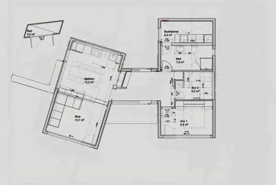 a drawing of a floor plan of a house at Architect-Designed Cabin With View In Molde in Røvik