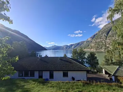 a house with a view of a lake at Eidfjord Fjell in Eidfjord