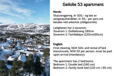 a flyer for a ski resort in the snow at Geilolie - apartment in Geilo in Geilo