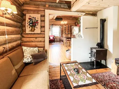 a living room with a couch and a stove at 4 star holiday home in gol in Gol