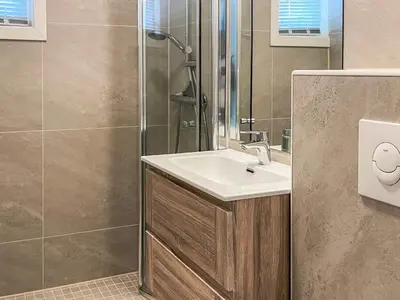a bathroom with a sink and a shower at 8 person holiday home in Hemsedal in Hemsedal