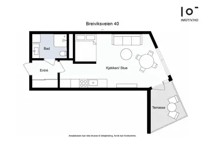 a floor plan of a small apartment at Helt ny leilighet Ytre Sandviken in Bergen