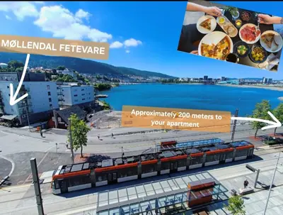 a collage of two pictures of a train with food at Home is where your heart is! in Bergen