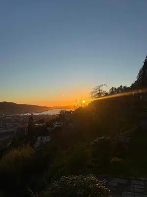 a sunset from the top of a hill at Apartment in Bergen in Bergen