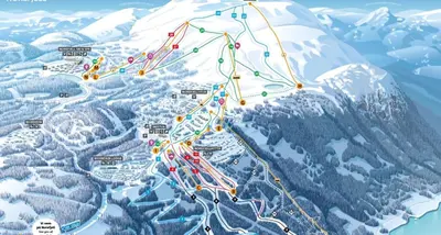 a map of a ski resort in the mountains at New, cozy cottage on Norefjell with stunning views in Noresund