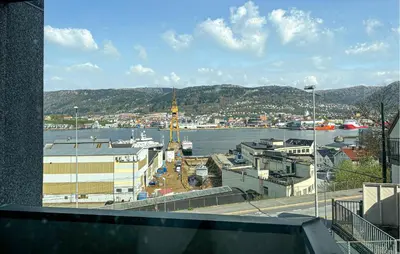 a view of a body of water with a city at 2 Bedroom Cozy Apartment In Laksevåg in Bergen