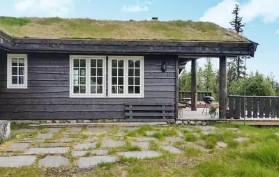 a small house with a grass roof at Stunning Home In Etnedal With Sauna in Etnedal