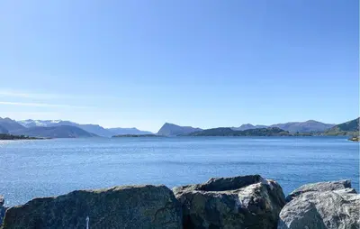 a view of a large body of water with rocks at 2 Bedroom Gorgeous Home In Ørsta in Ørsta