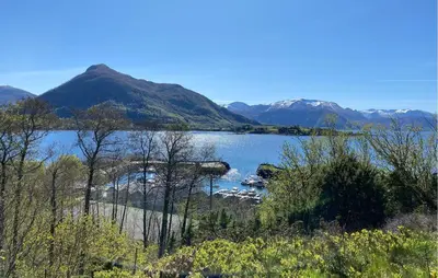a view of a lake with mountains in the background at Amazing Home In Ørsta With Wifi in Ørsta