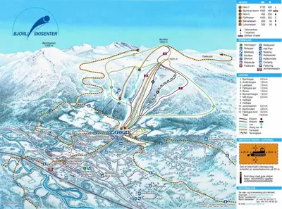 a map of a ski resort with snow at Holiday cabin, Kristianplass at Bjorli, Lesja in Bjorli