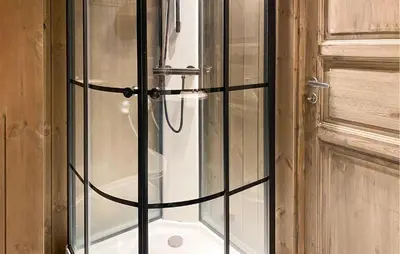 a glass door of a shower with a glass door at Stunning Home In Bjorli With Wifi in Bjorli