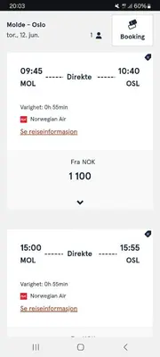 a screenshot of a cell phone screen showing the number of attacks at Rom til leie kort avstand til natur og kjøpesenter in Molde