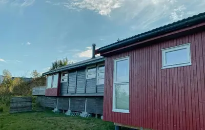 a row of houses sitting next to each other at Mountain Cabin With Glacier Views in Norheimsund