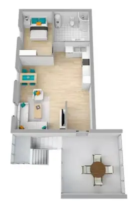 a floor plan of a small apartment with a bedroom at Signegarden in Skjåk