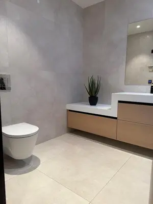 a bathroom with a toilet and a sink and a mirror at Villa Vaaganeset in Lii