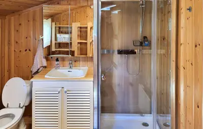 a bathroom with a shower and a sink at 2 Bedroom Nice Home In Hafjell in Hafjell