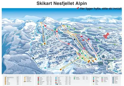a map of the ski resort in ski australia at Skarvegløtt Ski in Ski out in Nesbyen