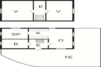 a floor plan of a house at 5 person holiday home in Oksvoll in Oksvoll