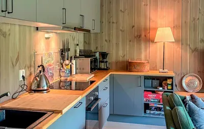 a kitchen with a counter with a tea kettle on it at 3 Bedroom Awesome Apartment In Hemsedal in Hemsedal