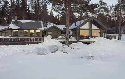 a house with snow in front of it at 5 Bedroom Stunning Home In Eggedal in Eggedal