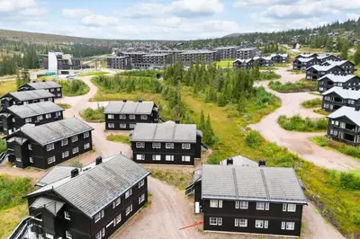 an aerial view of a village with houses at Fagerasen 790D by Vacation Trysil in Trysil
