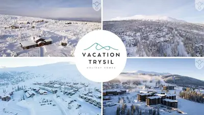 a collage of photos of a ski resort in the snow at Fagerasen 760B by Vacation Trysil in Trysil
