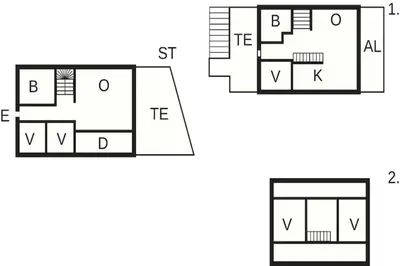 two diagrams of a house with different floors at 8 person holiday home in Urangsvåg in Ervik