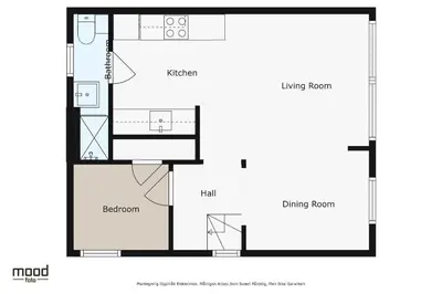 a floor plan of a small house at Exclusive & Charming Apartment in Bergen