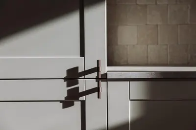a close up of a glass counter top in a kitchen at Large city apartment with sea view and parking in Ålesund
