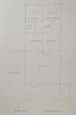 a drawing of a floor plan of a house at Mountain Cabin With Panoramic Views In Brakastølen in Ron