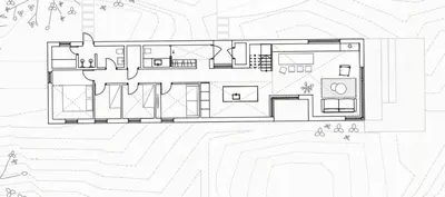 a floor plan of a house at Architect-Designed Cabin With Lake Mylla Views in Jevnaker