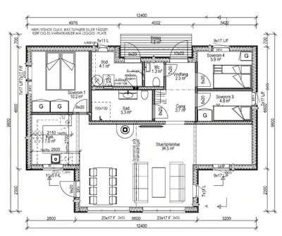 a floor plan of a house at Modern Cabin With Views By Ski Trail In Hadeland in Jevnaker
