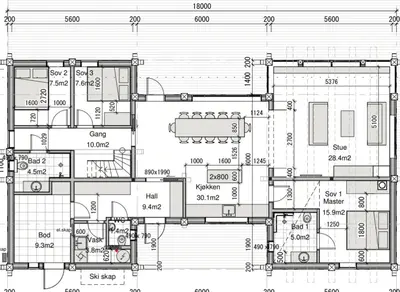 a floor plan of a house with at Modern Family Cabin Near Kikut In Geilo in Geilo