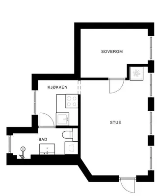 a black and white floor plan of a house at The best place to stay in city center - close to everything in Bergen