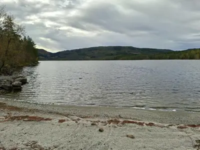a large body of water with mountains in the background at Moderne hytte på Tingvoll nær sjø og turterreng in Tingvoll