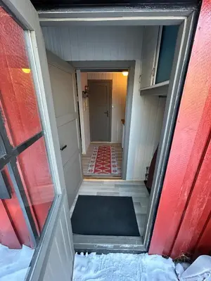 a view of a hallway from the inside of a house at Nice apartment at Golsfjellet in Gol