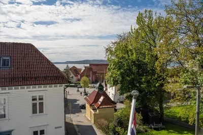 a view of a street in a town with houses at Big, Bright & Beautiful - with 6 Large Bedrooms in Bergen