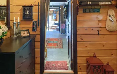 a hallway with a door leading into a room at Pet Friendly Home In Bjorli With Sauna in Bjorli