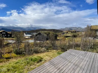 a view from the roof of a house at Fjellhytte Med 4 Soverom, Sauna, Peis Og Terrasse in Beitostøl